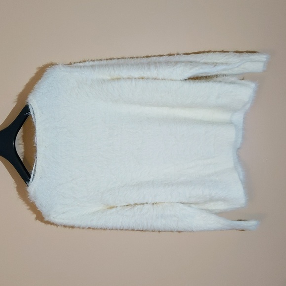 Joe Fresh Jillian| NWT Off-White Eyelash Knit Scoop Neck Sweater Nylon - Picture 3 of 13